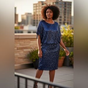 NWOT Marina dress style #263850, Navy Blue 18W